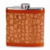 Skin-wrapped hip flask