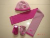 children fleece scarf hat gloves set HMF-803