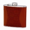 Skin-wrapped hip flask