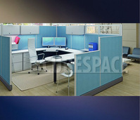 Modern Workgroup with Cabinet & Storage Stuff Office Partitions