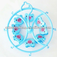 Cute Plastic Clothes Pig Hanger 8 Clips drying rack clothes hanger blue green pink