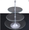 2-3 tiers frosted plain tempered glass cake stand