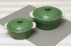 Round casserole+lid- green