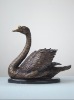 Marble Base Bronze Swan Statue