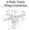 6-Hole Triple wing Connector (Channnel Connector Strut Products & Accessories)