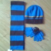 100% acrylic knitted hat and scarf set