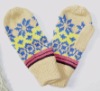 G-030 knitted fashion glove/mitten, jacquard, glom met