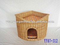 handmade wicker dog basket house