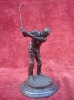 Marble Base Bronze Man Playing Golf