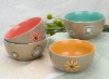 stoneware bowl with decal design