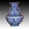 Blue and white ceramic vase