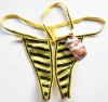 wholesale women yellow stripe g-string panty underwear accept Paypal