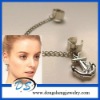 fashion wholesale price vintage connecting chain marine earring findings anchor earring clip