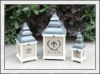 Latest wedding decoration!!! Antique White Wooden Candle Lantern/Lanterns with Fabric Cover H121605