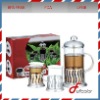 stainless steel tea kettle set with glass