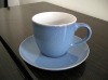 stoneware mug with saucer