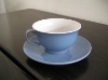 stoneware mug with saucer