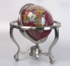 Gemstone globe table stand