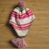 knitted hat with flap