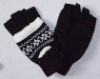 G-029 knitted fashion glove/mitten, jacquard, glom met