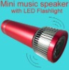 Full-function remote control flashlight with fm radio and music speaker