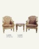 9046 wooden carved armchair with sofa cushion and tea table