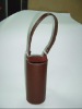 Brown PU Leather Wine Bag hanging single bottle design