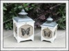 Latest wedding decoration!!! Antique White Wooden Candle Lantern/Lanterns with Fabric Cover H121604