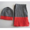 100% acrylic knitted hat and scarf set