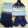 100% acrylic knitted hat and scarf set