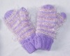 G-037 children's knitted fashion glove/mitten, jacquard, arm warmer glove