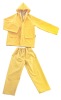 FYR-M12 100% PVC/Polyester rain suit for adult