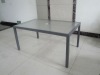 alum rectangular garden glass table