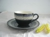 stoneware mug with saucer