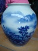 Blue and white ceramic vase