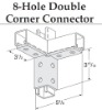 8-Hole Double Corner Connector (Channel Connector Strut Products & Accessories)