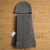 100% acrylic knitted hat and scarf set