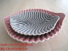 Crackled Ceramic Plate Leaf Shape