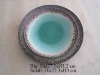 Round Crackled Ceramic Plate