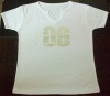 100% white cotton t-shirt with paper print, brand print t-shirt,comfortable feel