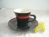 stoneware mug with saucer