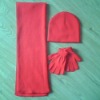 100% acrylic knitted hat and scarf set