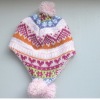 knitted hat with flap