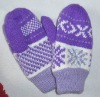 G-035 children's knitted fashion glove/mitten, jacquard, arm warmer