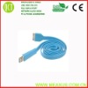 Blue flat usb cable for iphone(desk cable management)