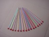 Colourful perspex knitting needles