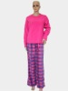 ladies fleece pyjamas of 100% polyester printed polar fleece