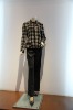 New checks style nylon lady suit with long sleeve