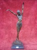 Marble Base Bronze  Girl Dancing Statue