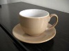 stoneware mug with saucer